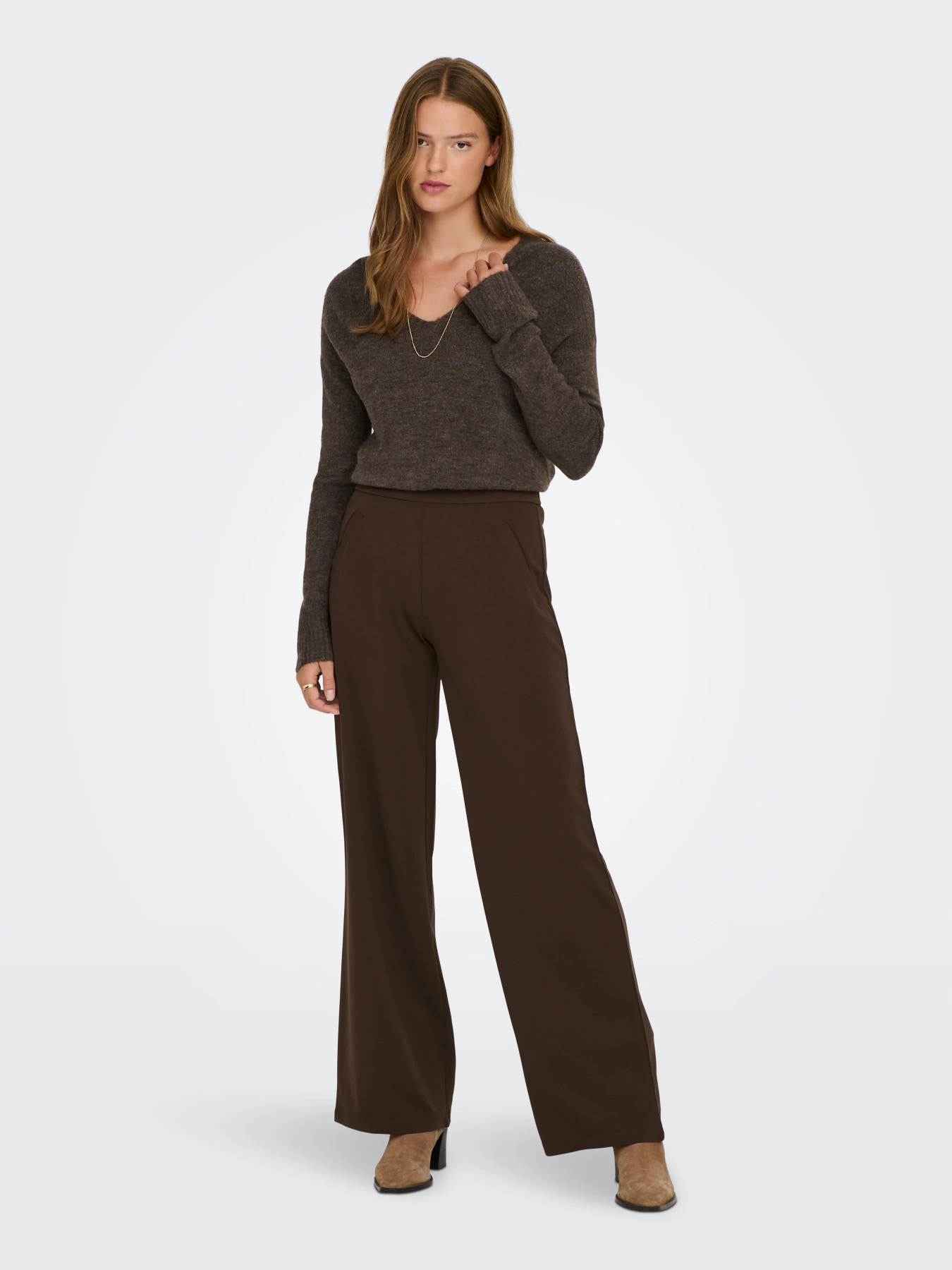 JDYELANORA L/S V-NECK PULLO. KNT NOOS Bracken MELANGE - 5