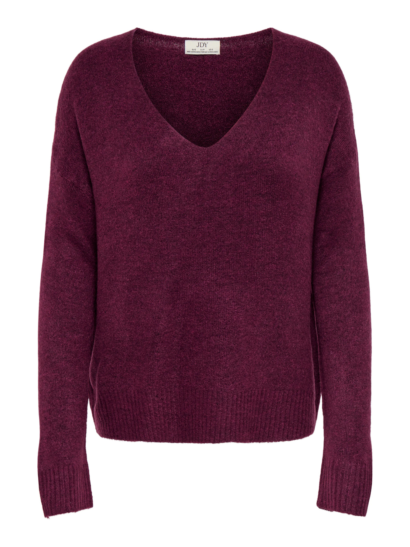 JDYELANORA L/S V-NECK PULLO. KNT NOOS Windsor Wine MELANGE