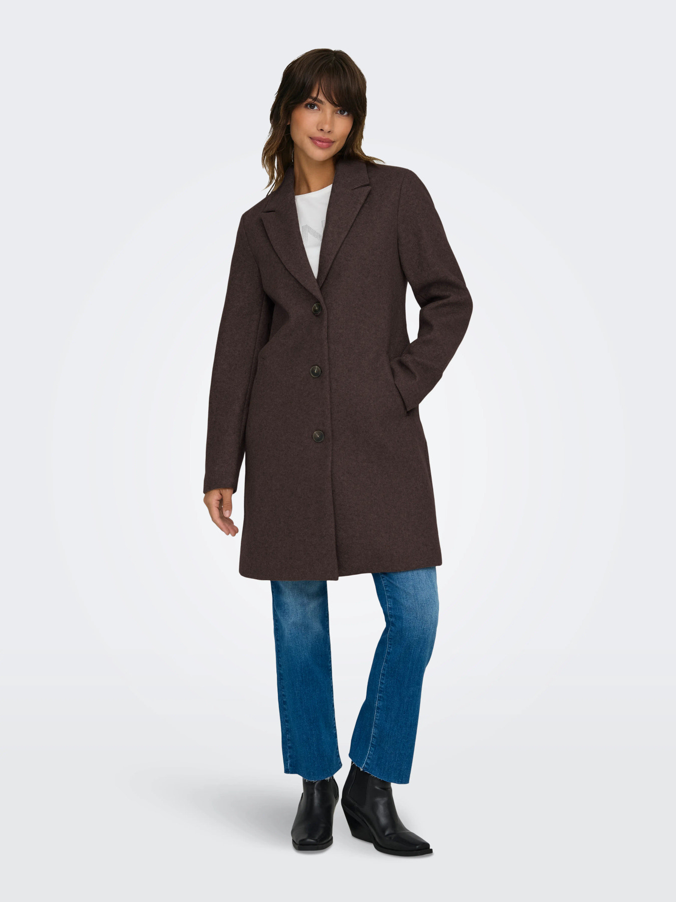 JDYECHO COAT OTW NOOS Chocolate Torte MELANGE - 3