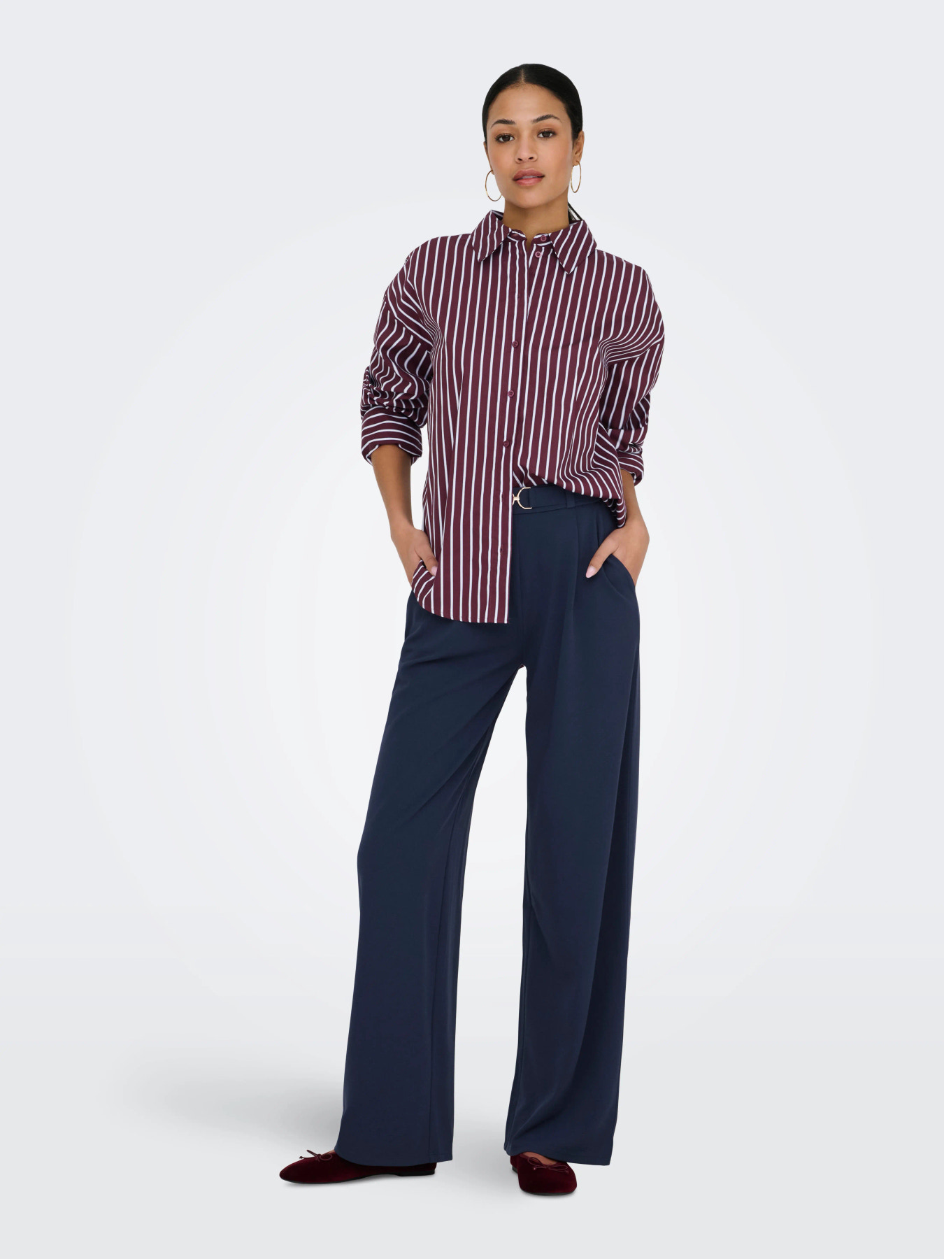 JDYSERENA L/S SHIRT WVN NOOS Port Royale CASHMERE BLUE&CLOUD DANCER - 6