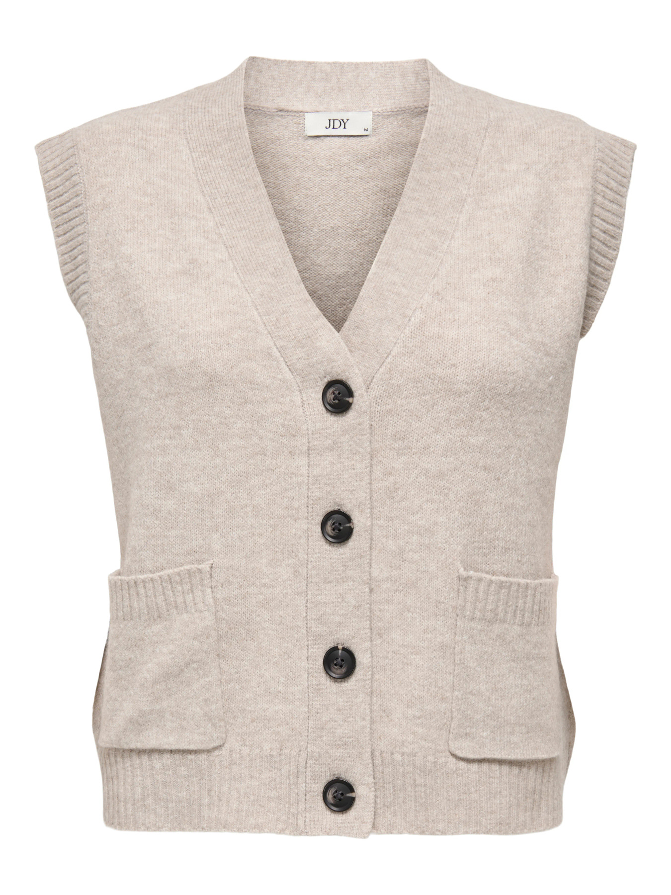 JDYSUPER S/L V-NECK VEST KNT NOOS Chateau Gray MELANGE