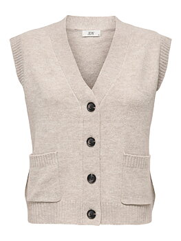 JDYSUPER S/L V-NECK VEST KNT NOOS Chateau Gray MELANGE