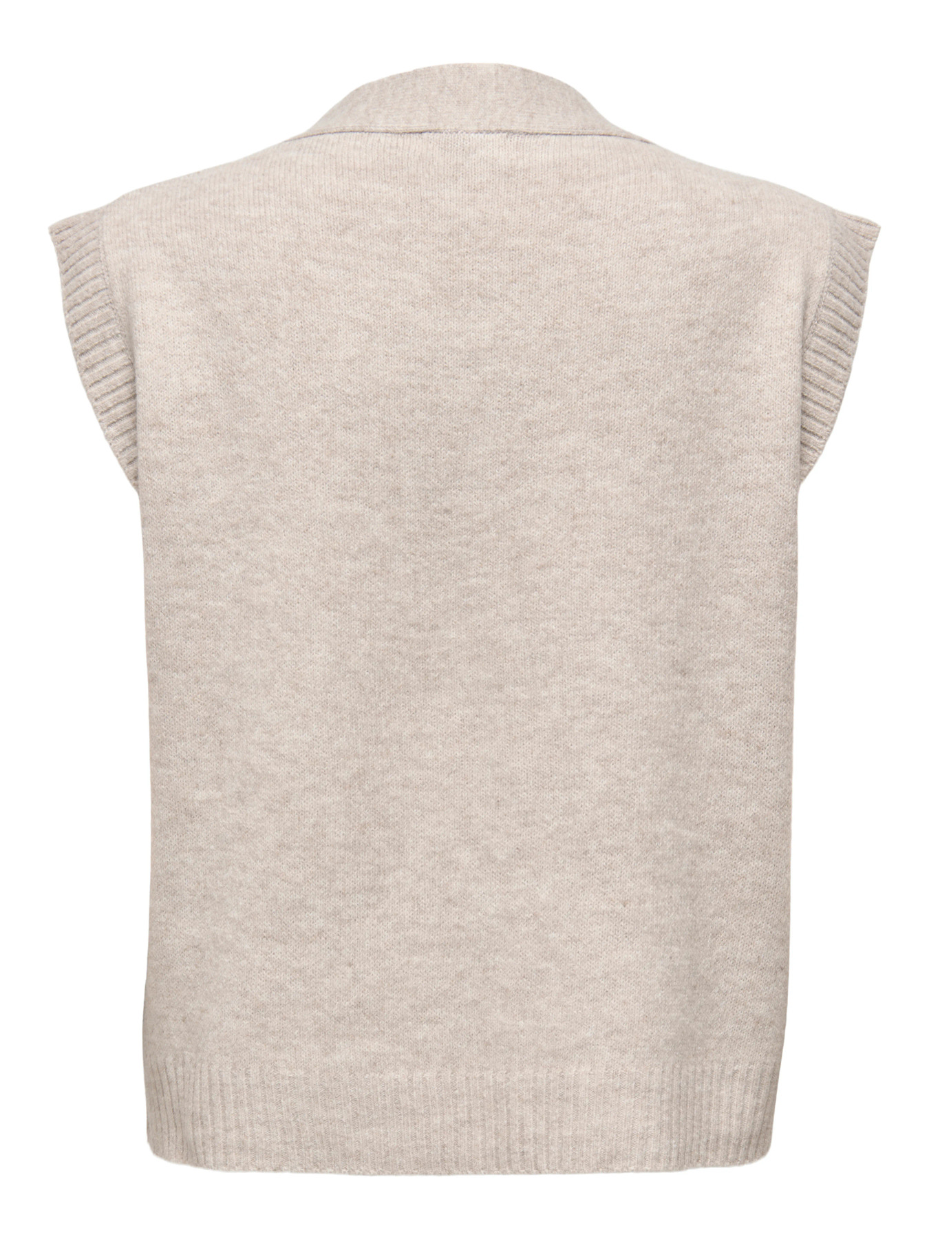 JDYSUPER S/L V-NECK VEST KNT NOOS Chateau Gray MELANGE - 2