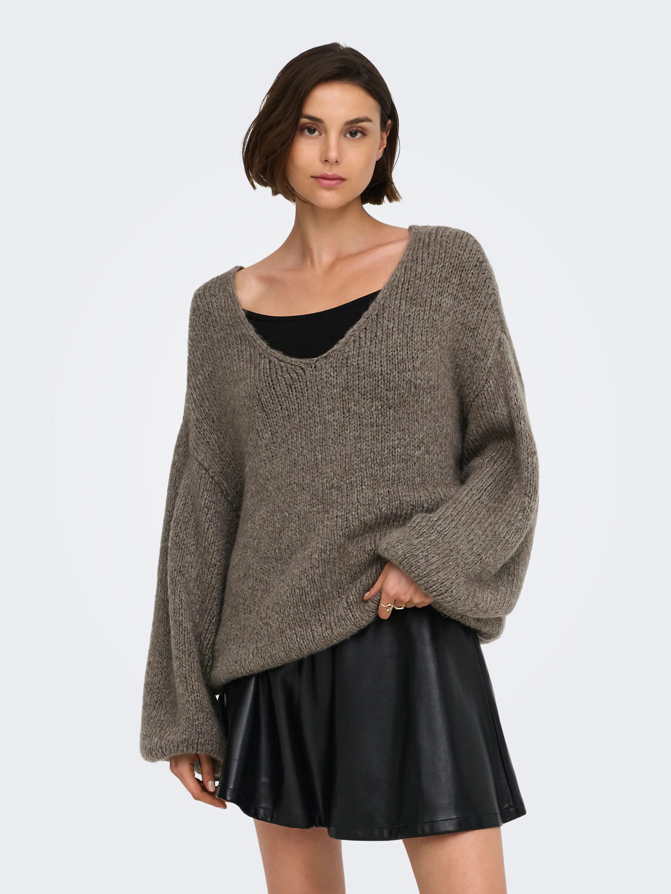 JDYDINEA L/S REVERSIBLE PULLOV. KNT NOOS Walnut - 7