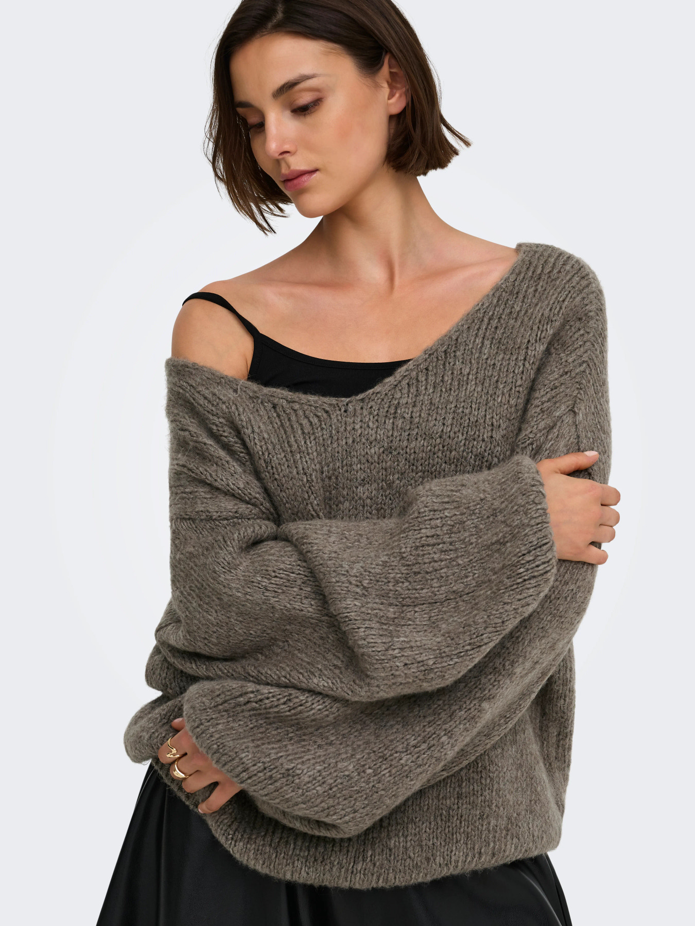 JDYDINEA L/S REVERSIBLE PULLOV. KNT NOOS Walnut - 4