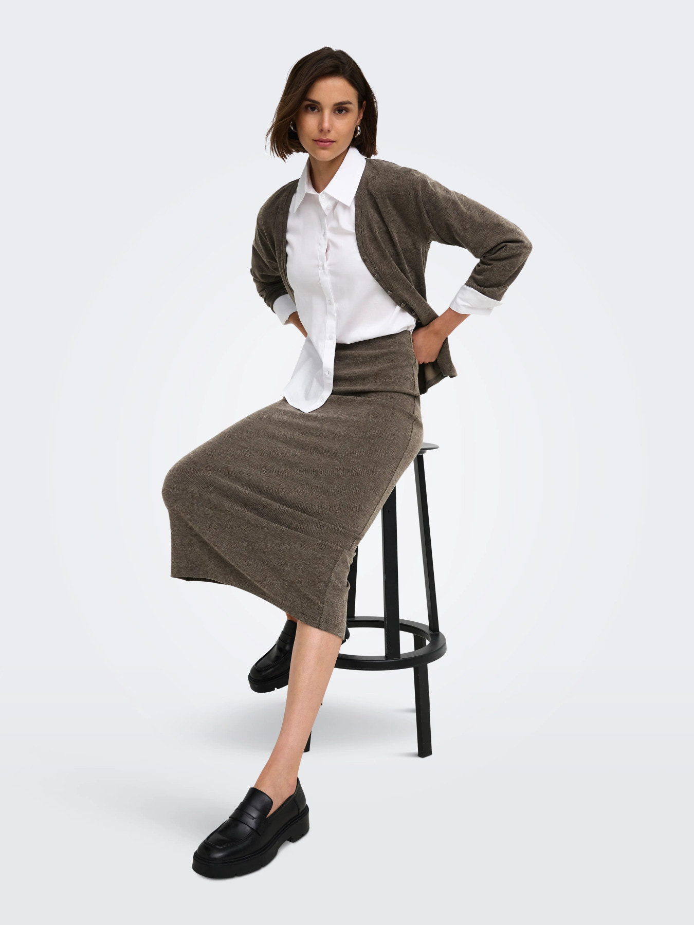 JDYVITA LIFE LONG SKIRT JRS DIA Coffee Bean MELANGE - 6