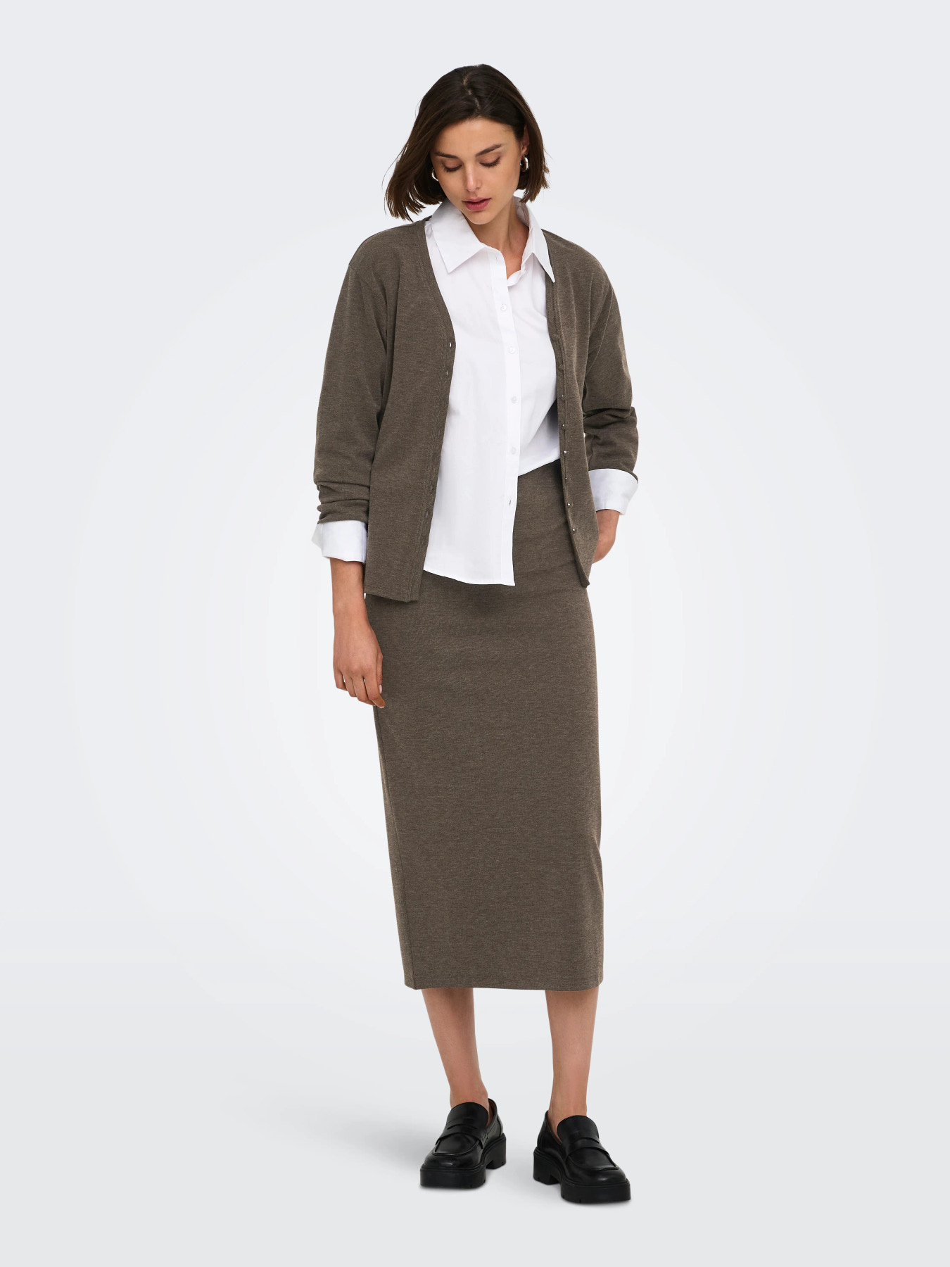 JDYVITA LIFE LONG SKIRT JRS DIA Coffee Bean MELANGE - 5