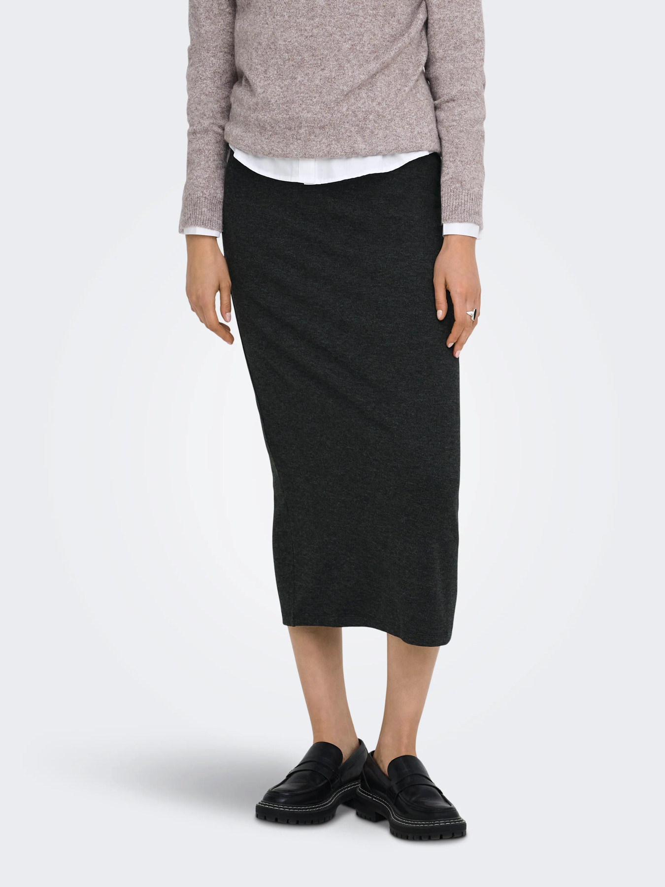 JDYVITA LIFE LONG SKIRT JRS DIA Dark Grey Melange MELANGE - 6