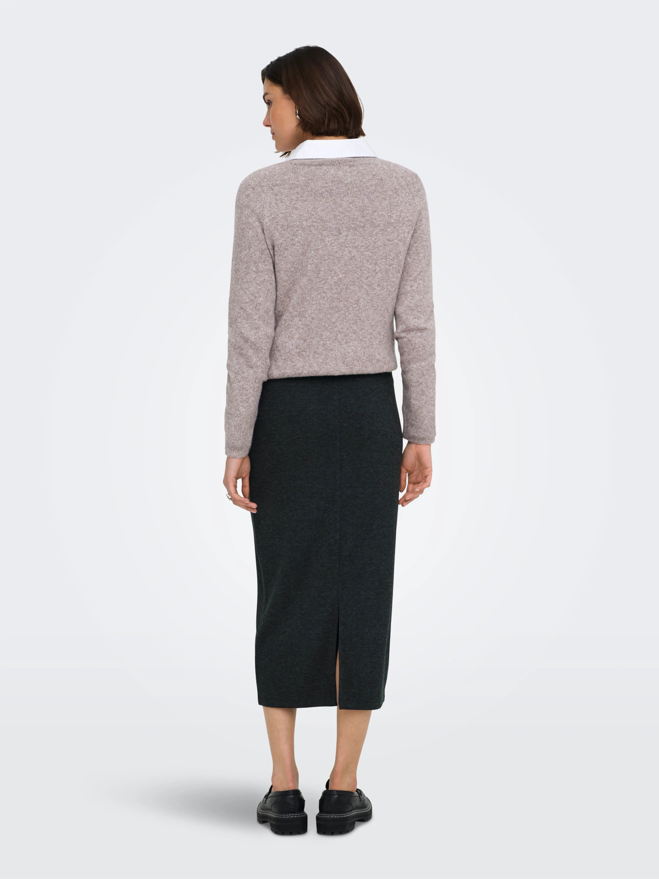 JDYVITA LIFE LONG SKIRT JRS DIA Dark Grey Melange MELANGE - 5
