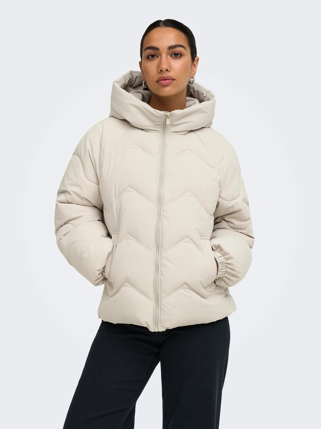 JDYPOWER SHORT HOOD PUFFER OTW HAB Silver Lining - 7