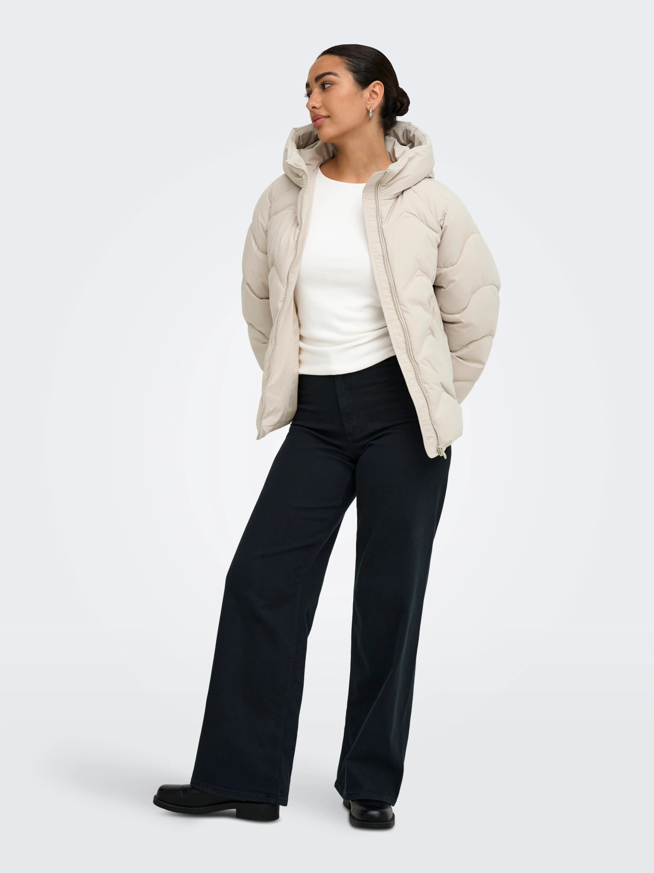 JDYPOWER SHORT HOOD PUFFER OTW HAB Silver Lining - 5