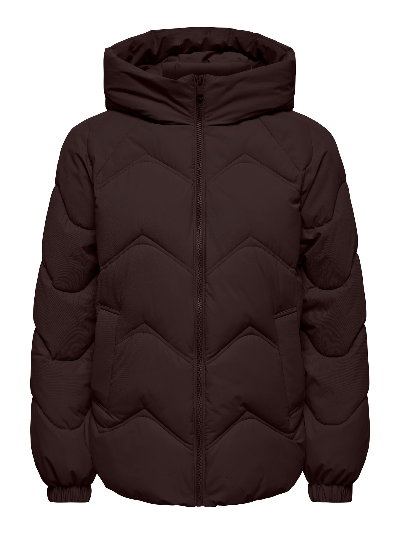 JDYPOWER SHORT HOOD PUFFER OTW HAB Chocolate Torte