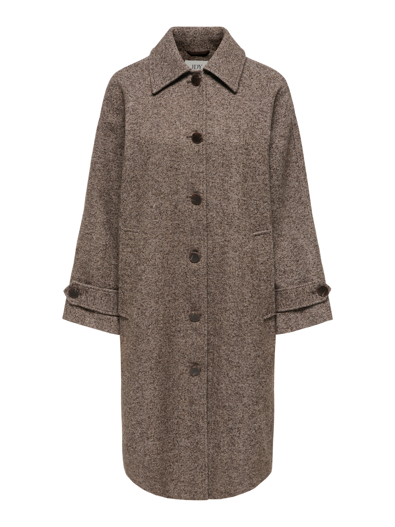 JDYVINGA HERRINGBONE LONG COAT OTW YFM Chocolate Torte HERRINGBONE