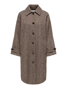 JDYVINGA HERRINGBONE LONG COAT OTW YFM Chocolate Torte HERRINGBONE