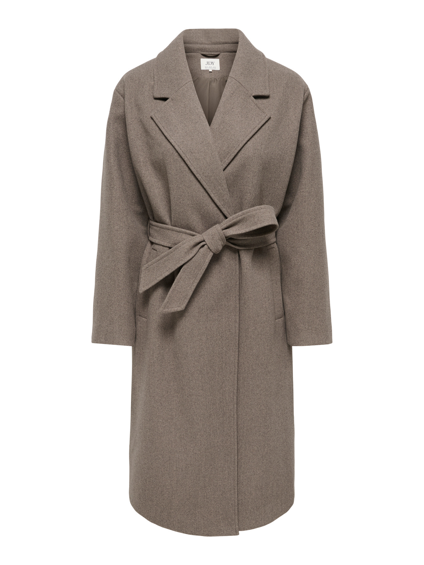 JDYVEGA LONG BELT COAT OTW HAB Walnut BLACK MELANGE