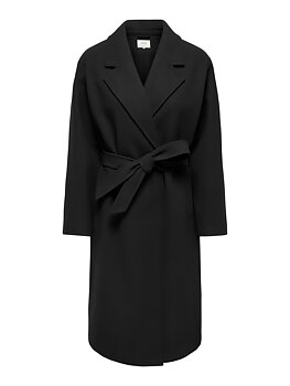 JDYVEGA LONG BELT COAT OTW HAB Black SOLID