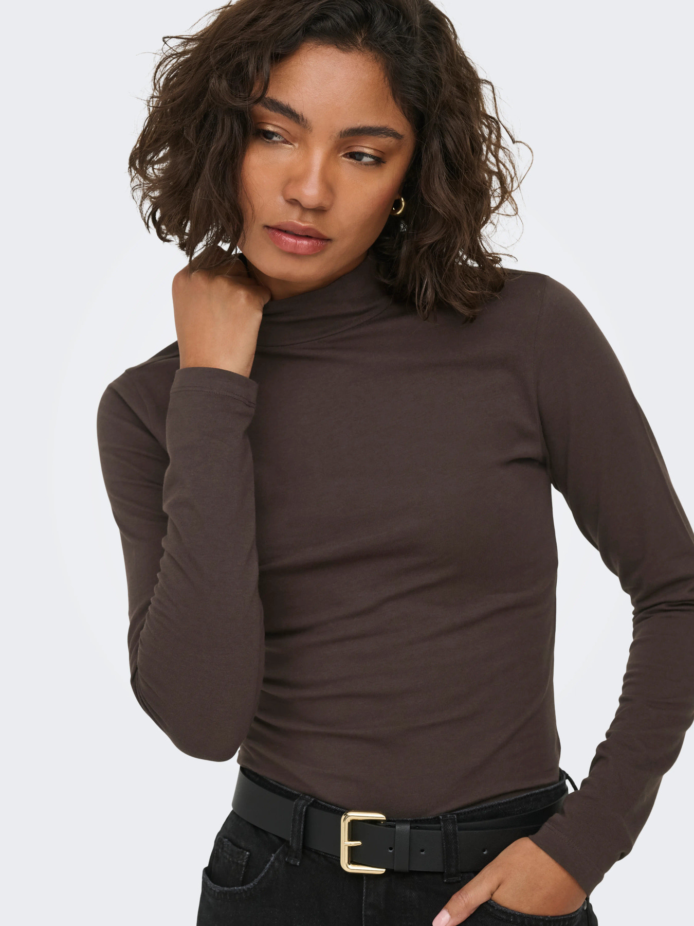 JDYAVA NEW TURTLENECK TOP JRS NOOS Chocolate Torte - 7