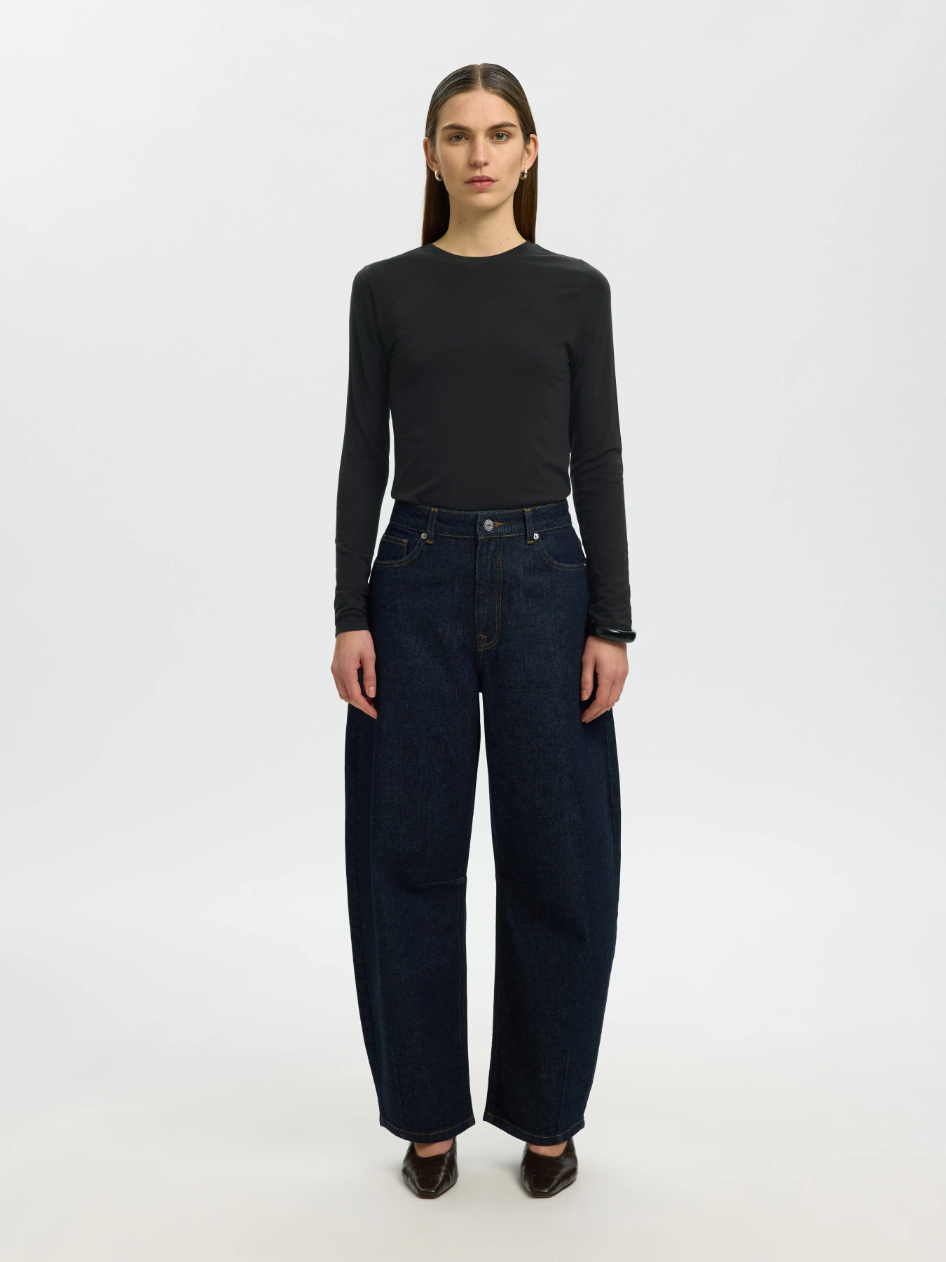 SLWMANJA LS O-NECK NOOS Black - 3