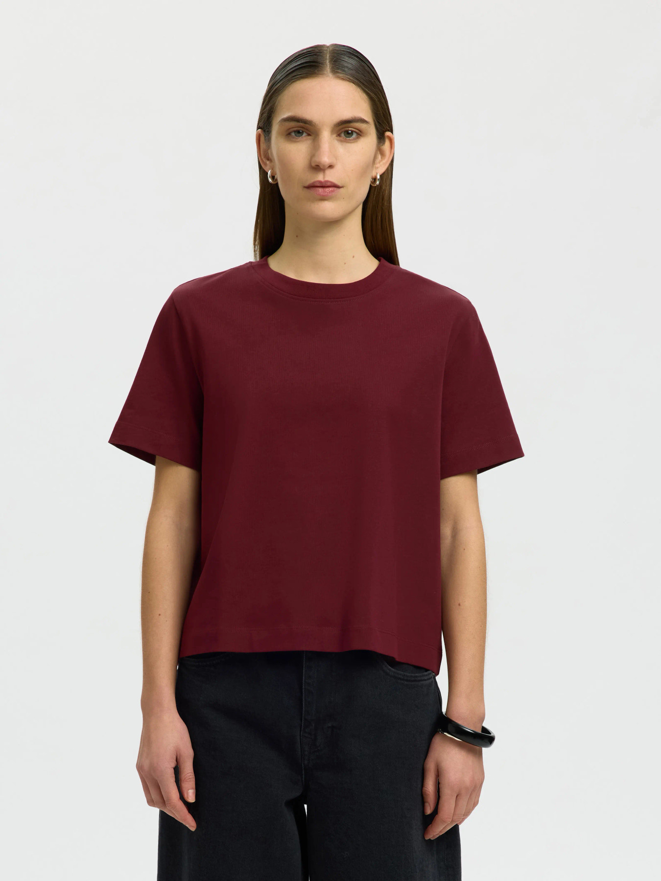 SLWESSENTIAL SS BOXY TEE NOOS Tawny Port - 3