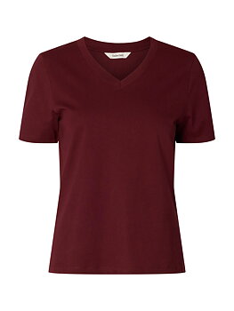 SLWESSENTIAL SS V-NECK TEE NOOS Tawny Port