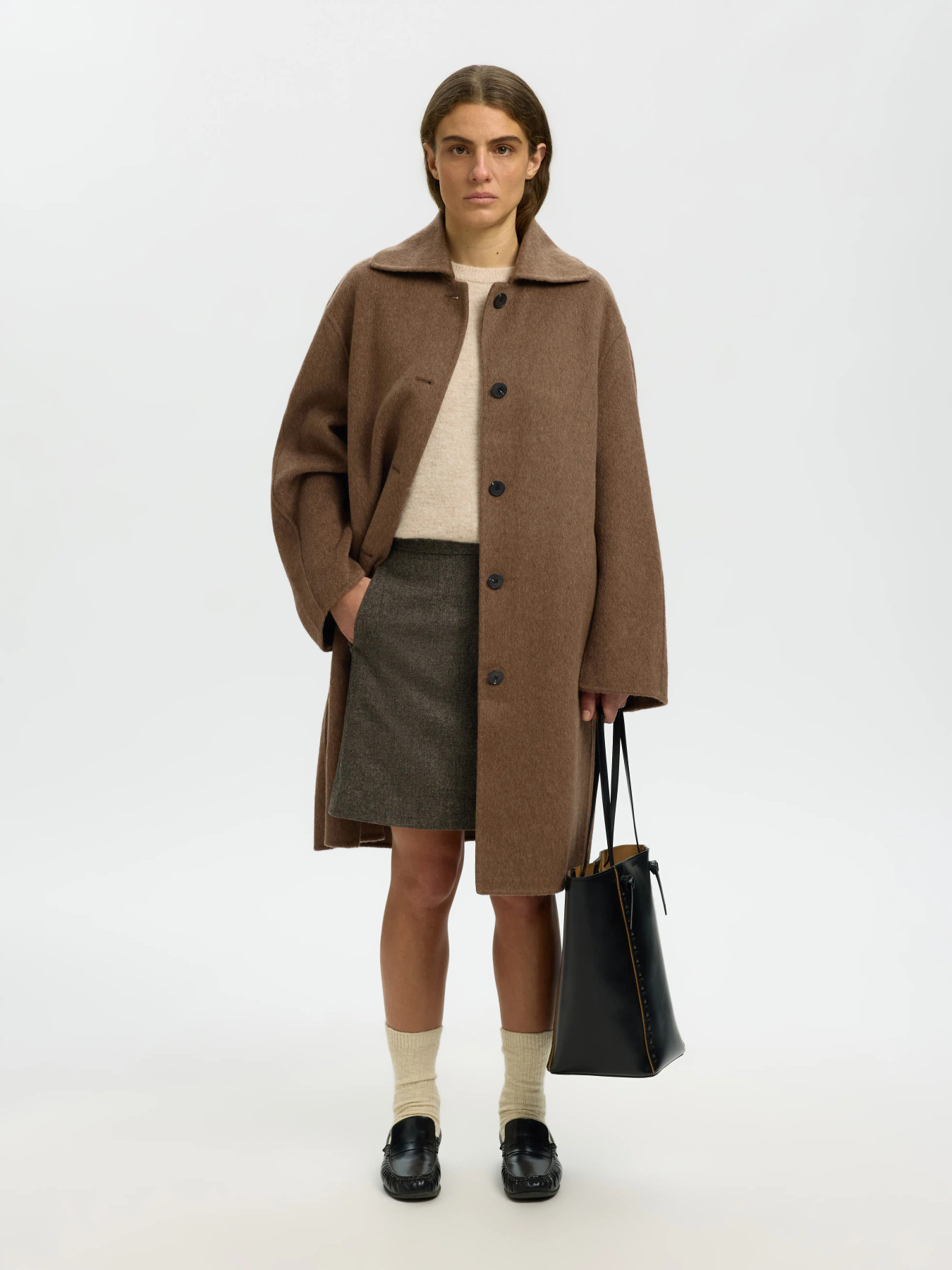SLWGERI HANDMADE COAT #S Chocolate Chip Melange - 4