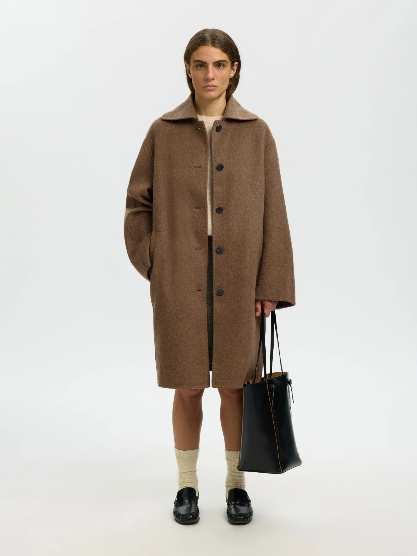 SLWGERI HANDMADE COAT #S Chocolate Chip Melange - 3