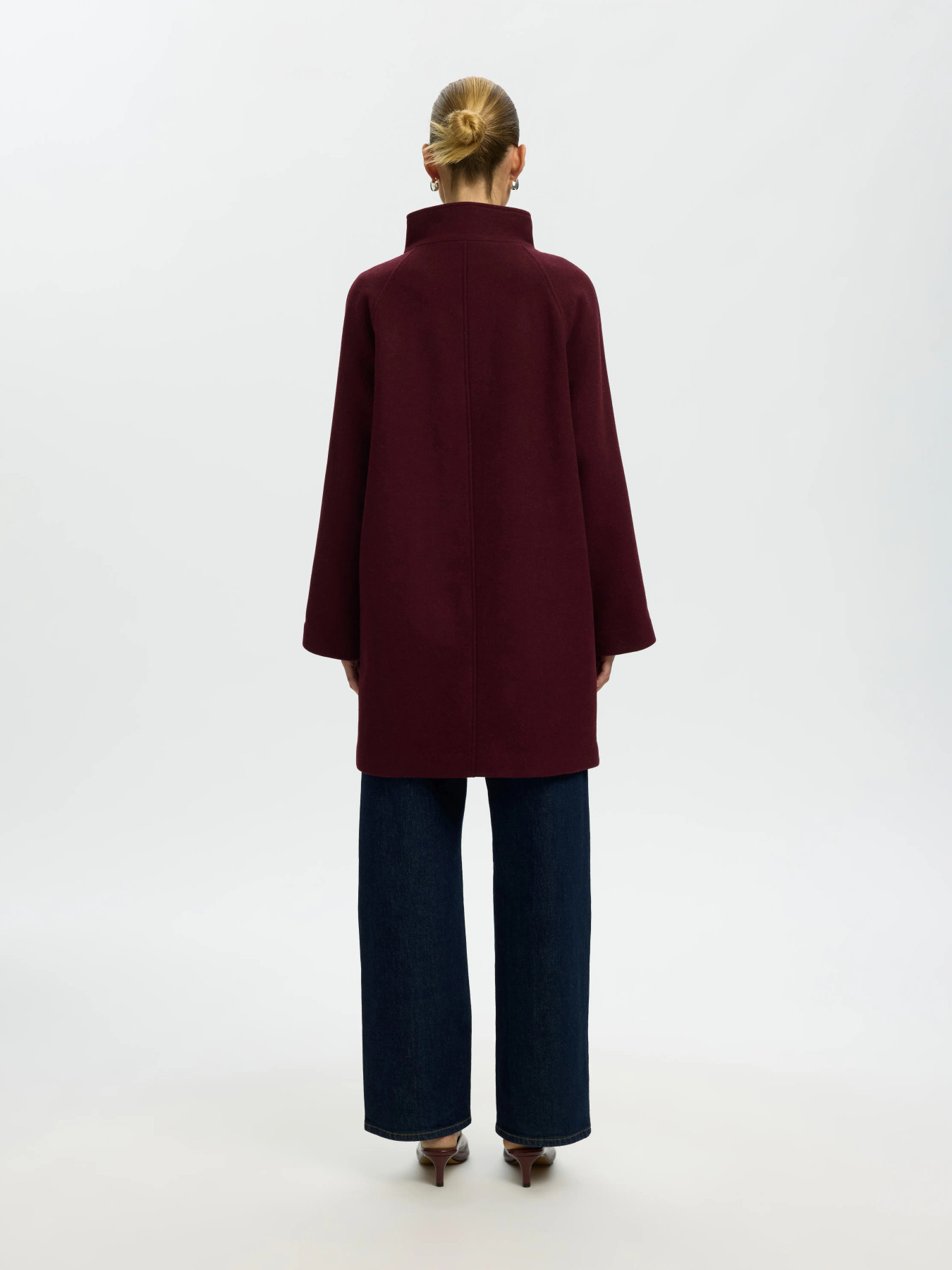 SLWZIA-VINNI WOOL BLEND COAT NOOS Tawny Port MELANGE - 6