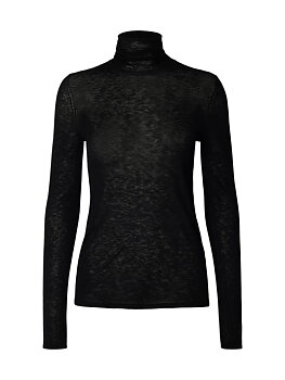 SLWVENDY WOOL LS KNIT ROLL NECK NOOS Black