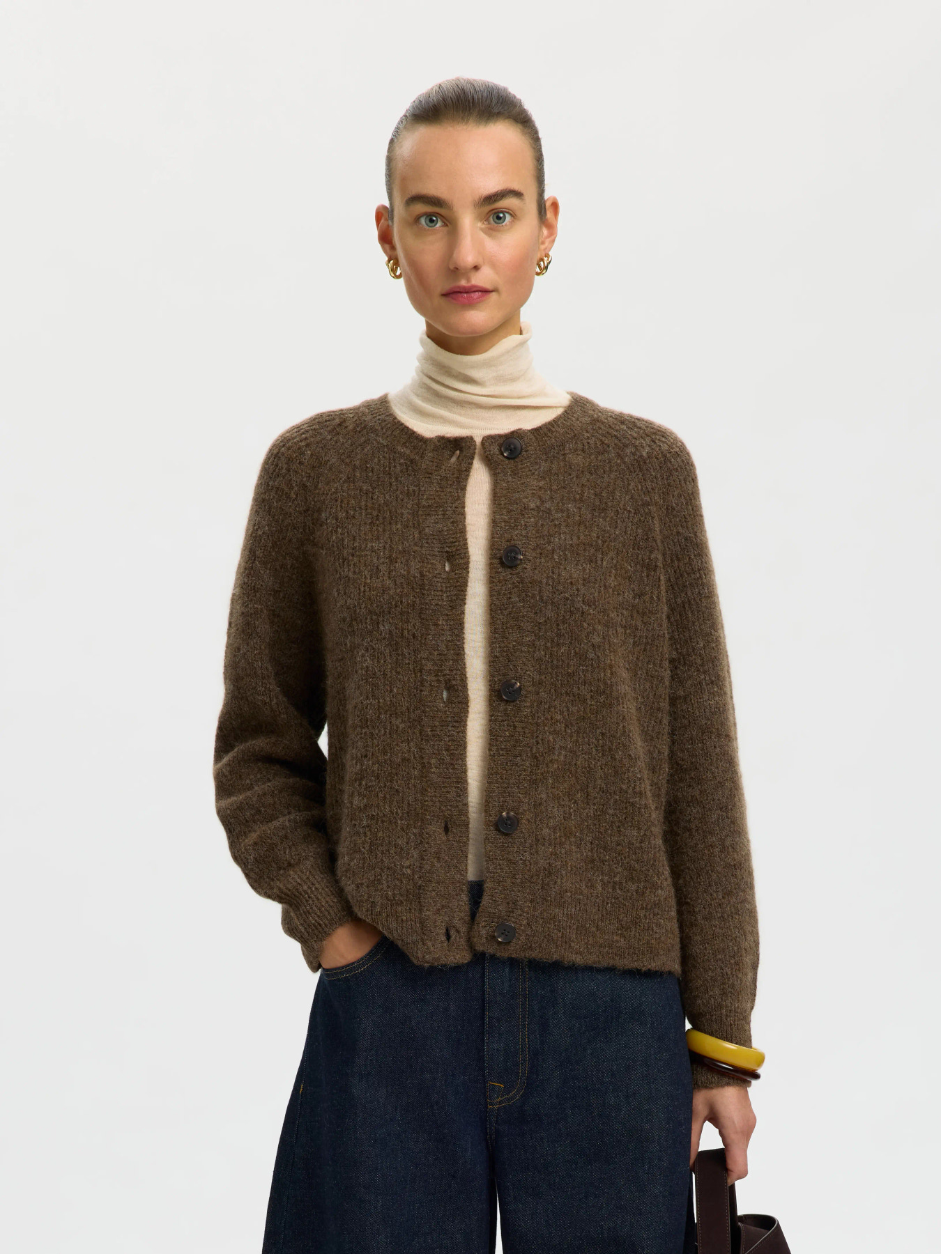 SLWLULU LS KNIT SHORT CARDIGAN NOOS Dachshund MELANGE - 2