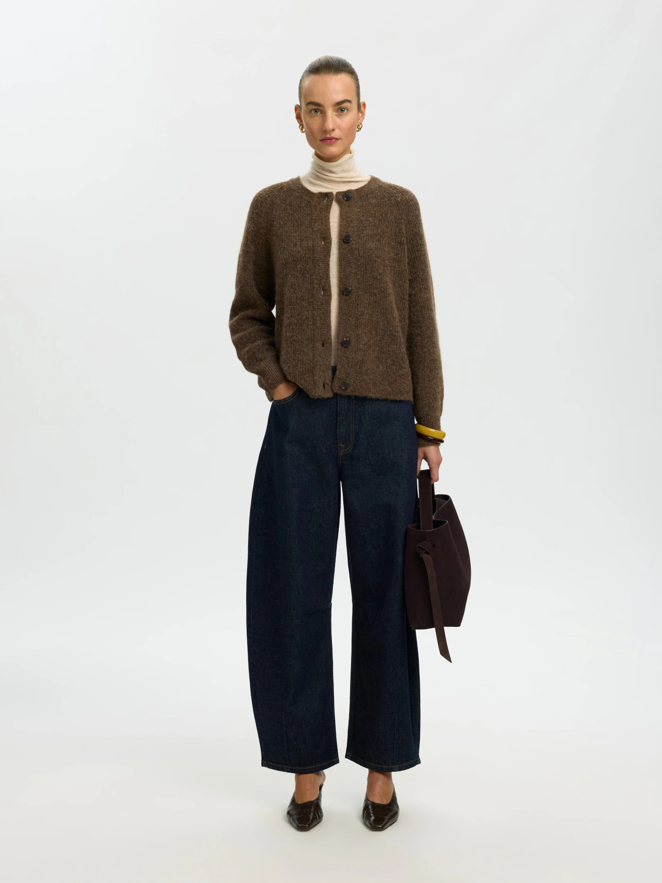 SLWLULU LS KNIT SHORT CARDIGAN NOOS Dachshund MELANGE - 4
