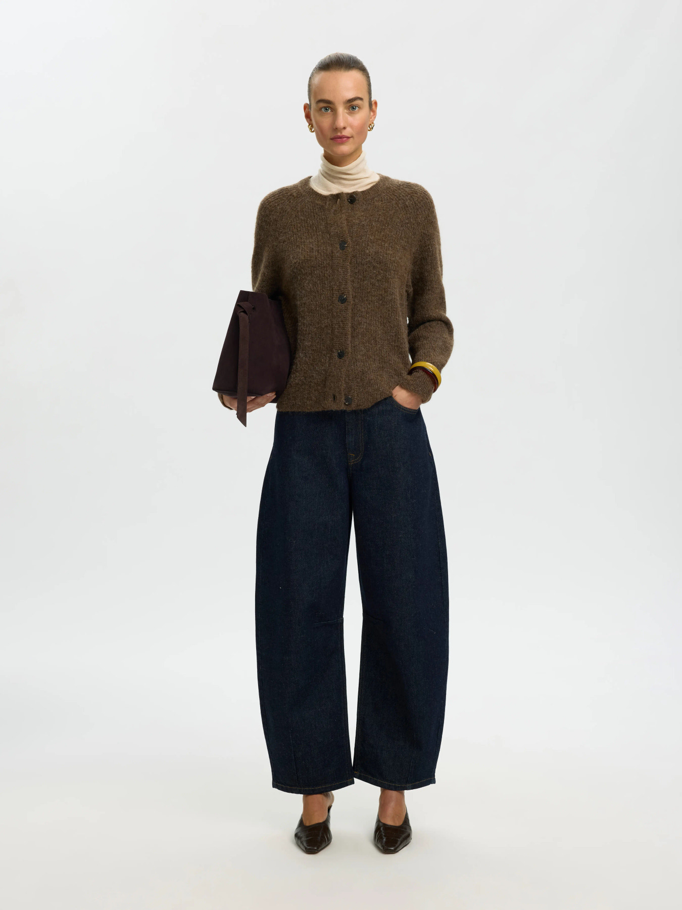 SLWLULU LS KNIT SHORT CARDIGAN NOOS Dachshund MELANGE - 5