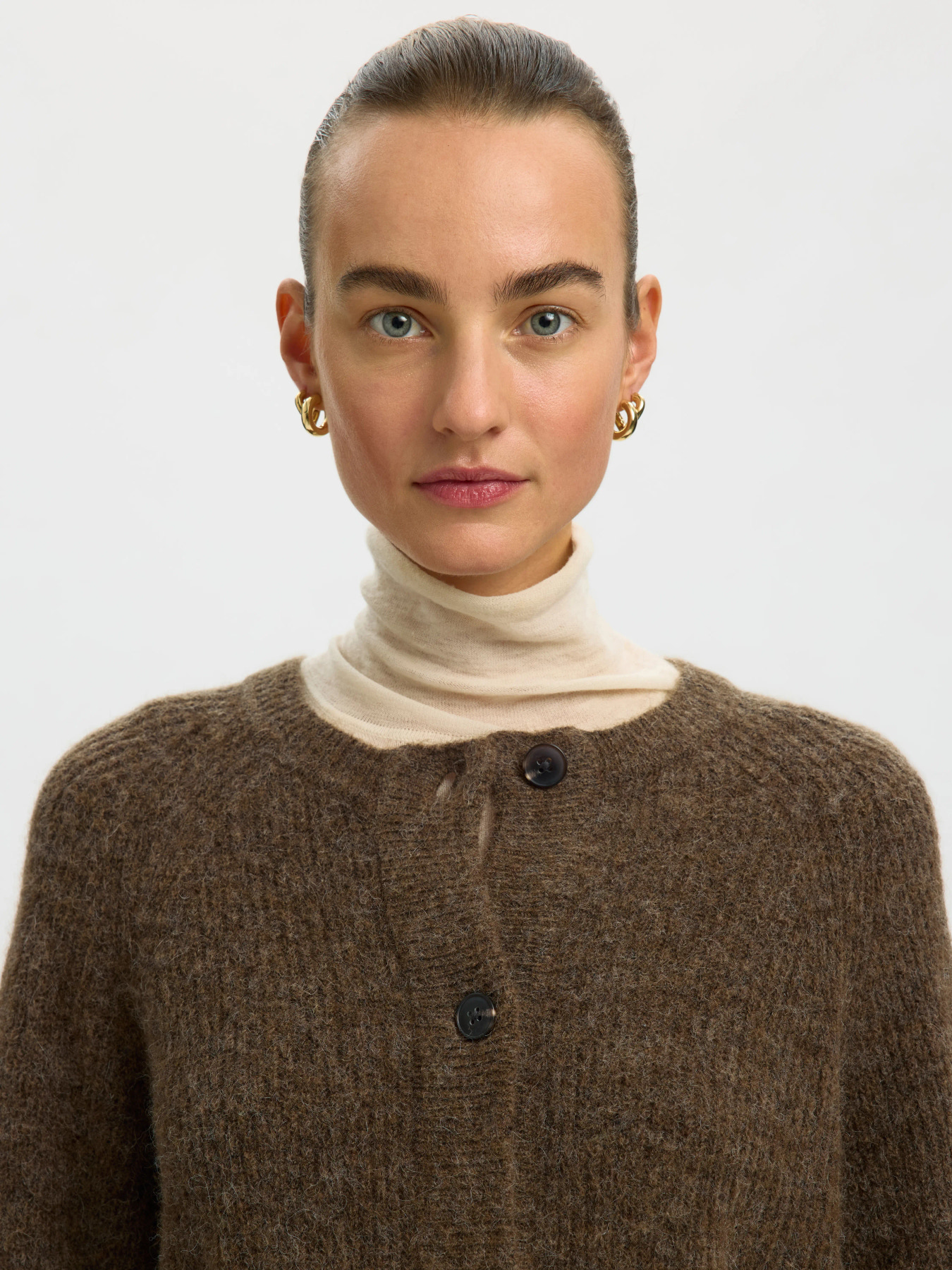 SLWLULU LS KNIT SHORT CARDIGAN NOOS Dachshund MELANGE - 3