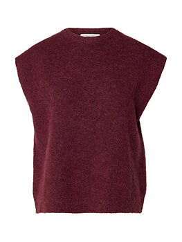 SLWLULU SL KNIT VEST NOOS Tawny Port MELANGE