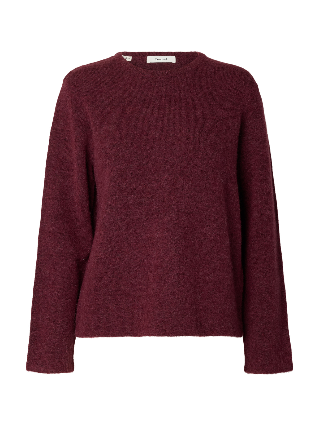 SLWLULU NEW LS KNIT O-NECK NOOS Tawny Port MELANGE