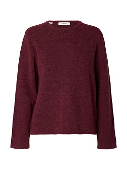 SLWLULU NEW LS KNIT O-NECK NOOS Tawny Port MELANGE