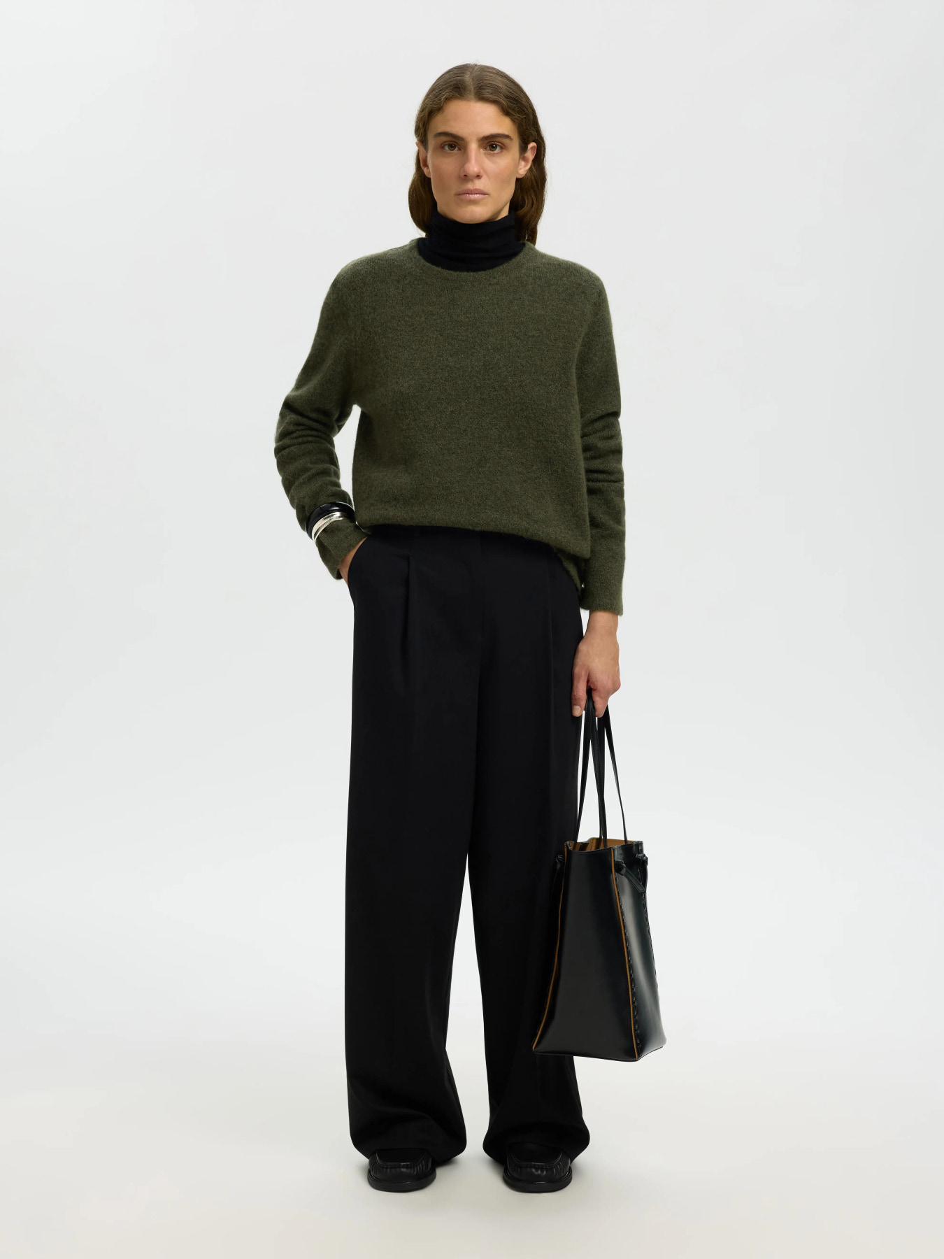 SLWLULU NEW LS KNIT O-NECK NOOS Kalamata MELANGE - 2