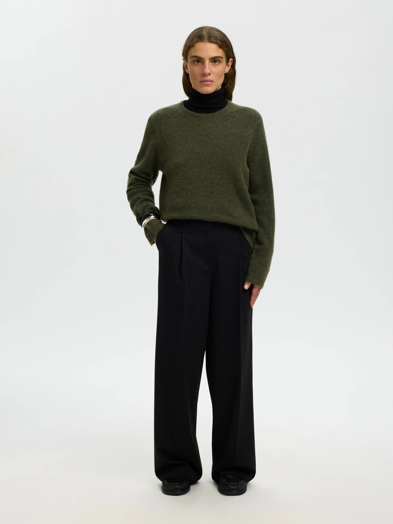 SLWLULU NEW LS KNIT O-NECK NOOS Kalamata MELANGE - 4