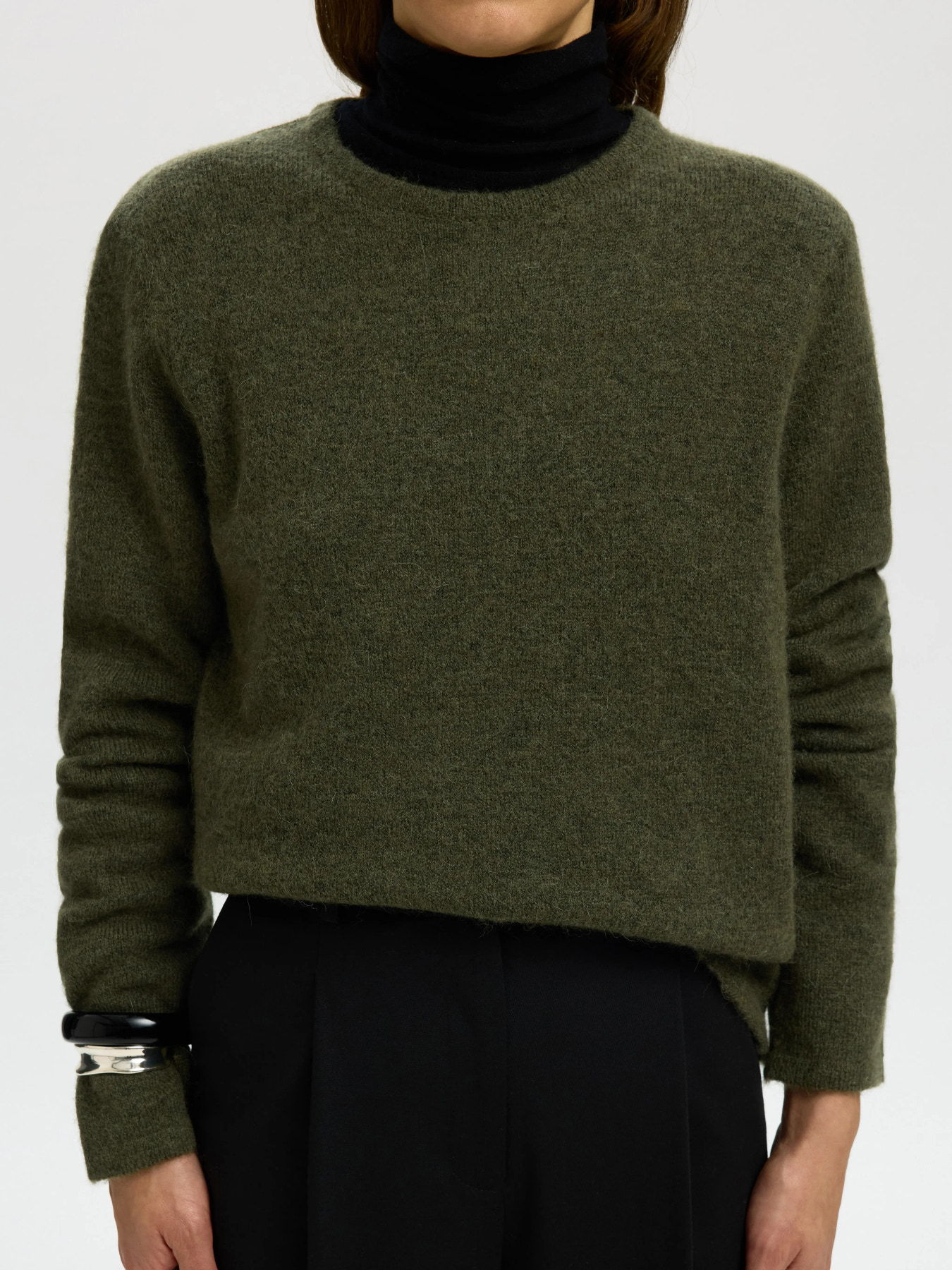 SLWLULU NEW LS KNIT O-NECK NOOS Kalamata MELANGE - 3
