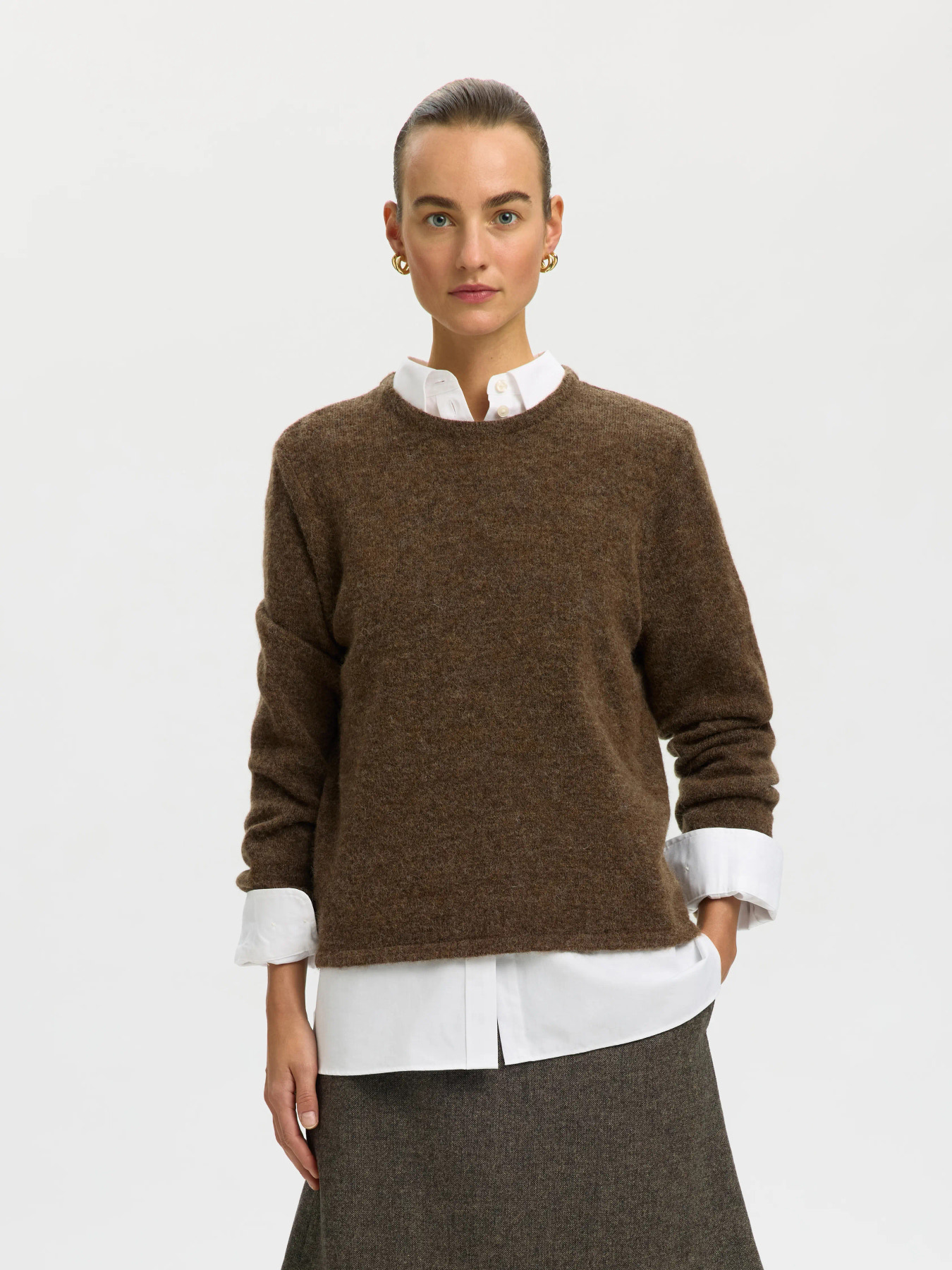 SLWLULU NEW LS KNIT O-NECK NOOS Dachshund MELANGE - 2