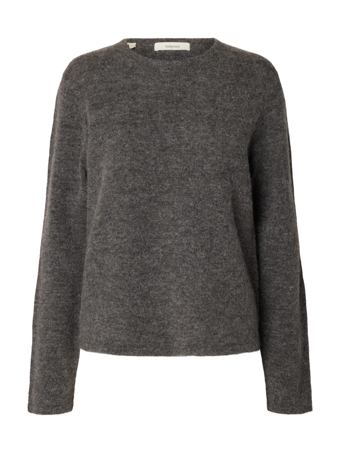 SLWLULU NEW LS KNIT O-NECK NOOS Medium Grey Melange