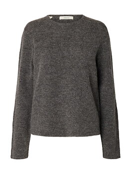 SLWLULU NEW LS KNIT O-NECK NOOS Medium Grey Melange
