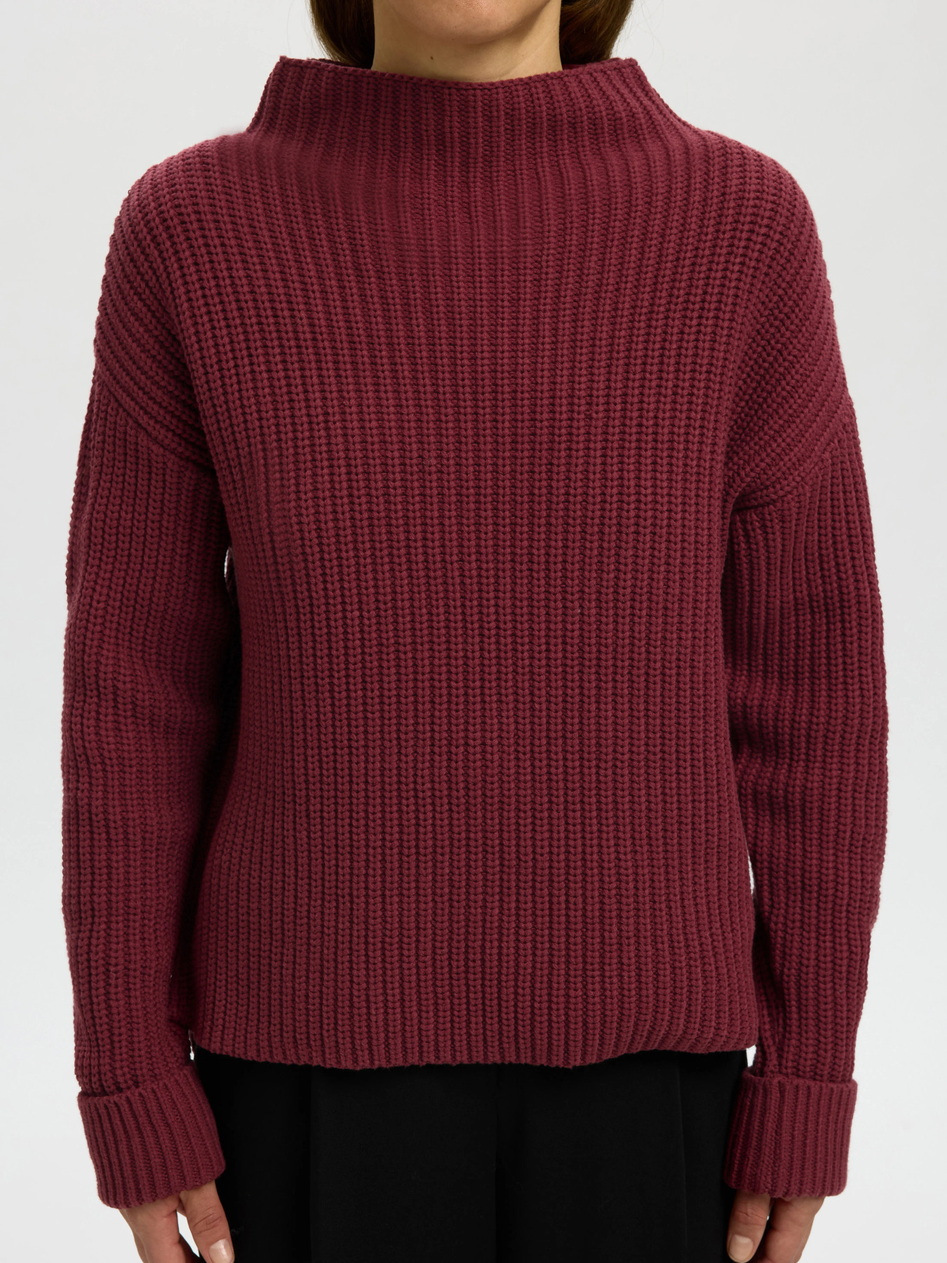 SLWSELMA SUS LS KNIT PULLOVER NOOS Tawny Port - 3