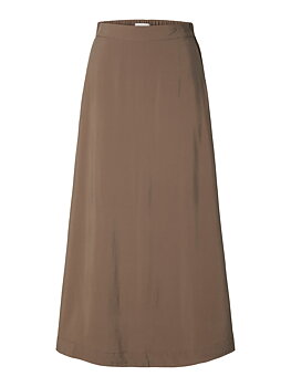 SLWMARY HW ANKLE SLIT SKIRT Chocolate Chip