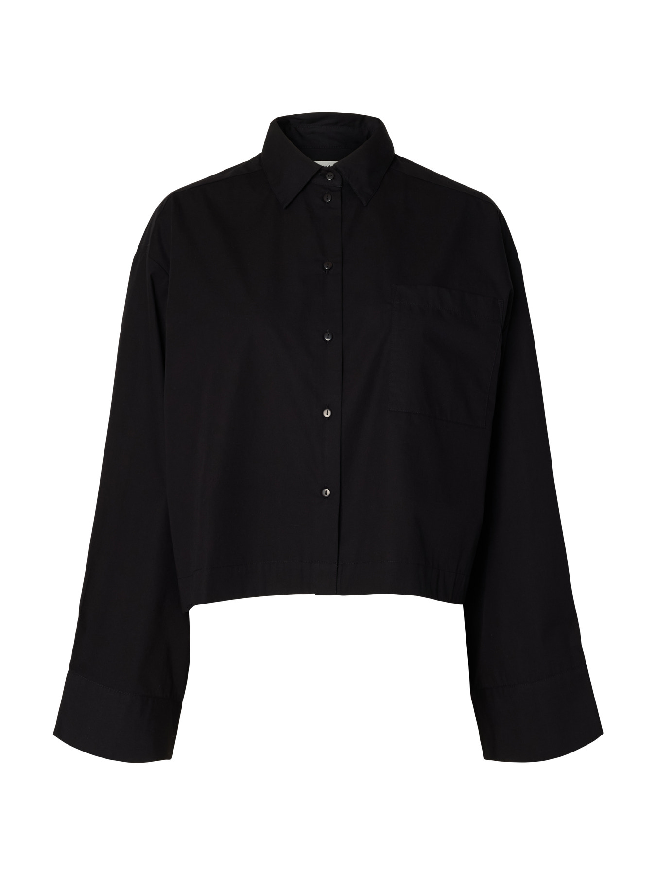 SLWASTHA LS CROPPED BOXY SHIRT NOOS Black