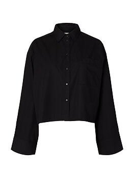 SLWASTHA LS CROPPED BOXY SHIRT NOOS Black