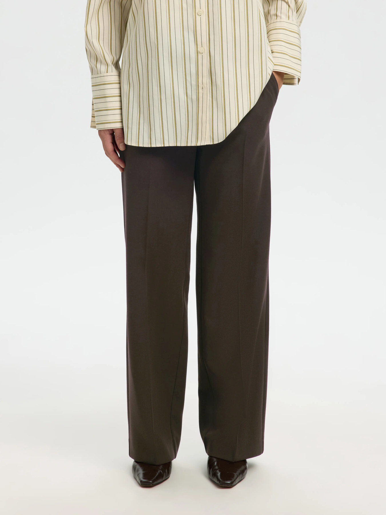 SLWRITA MW WIDE PANT MEL NOOS Delicioso MELANGE - 2