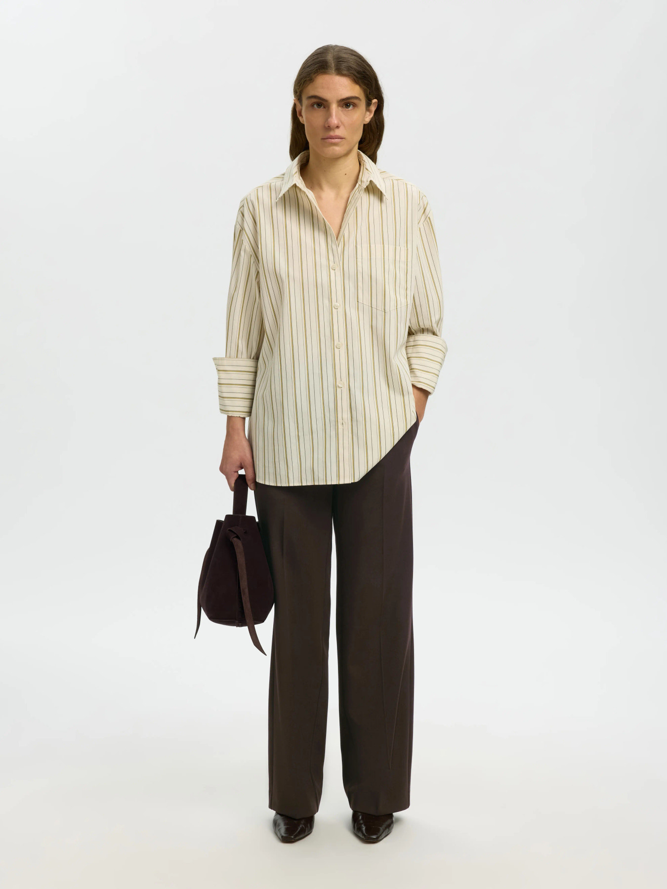 SLWRITA MW WIDE PANT MEL NOOS Delicioso MELANGE - 3