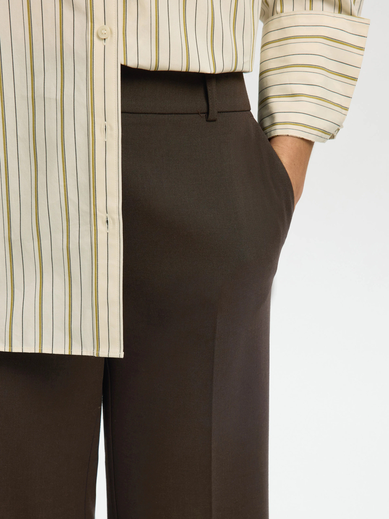 SLWRITA MW WIDE PANT MEL NOOS Delicioso MELANGE - 4