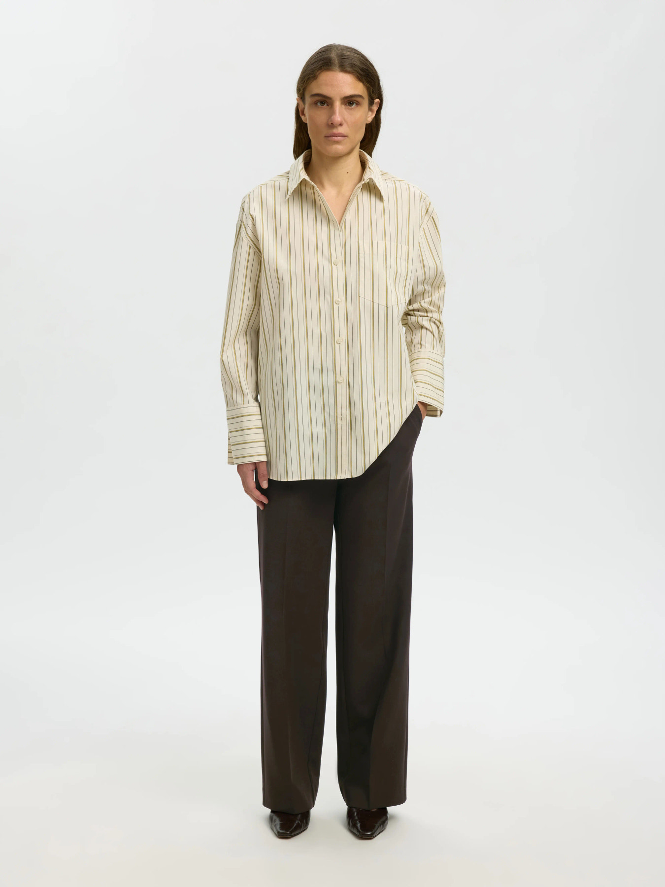 SLWRITA MW WIDE PANT MEL NOOS Delicioso MELANGE - 5