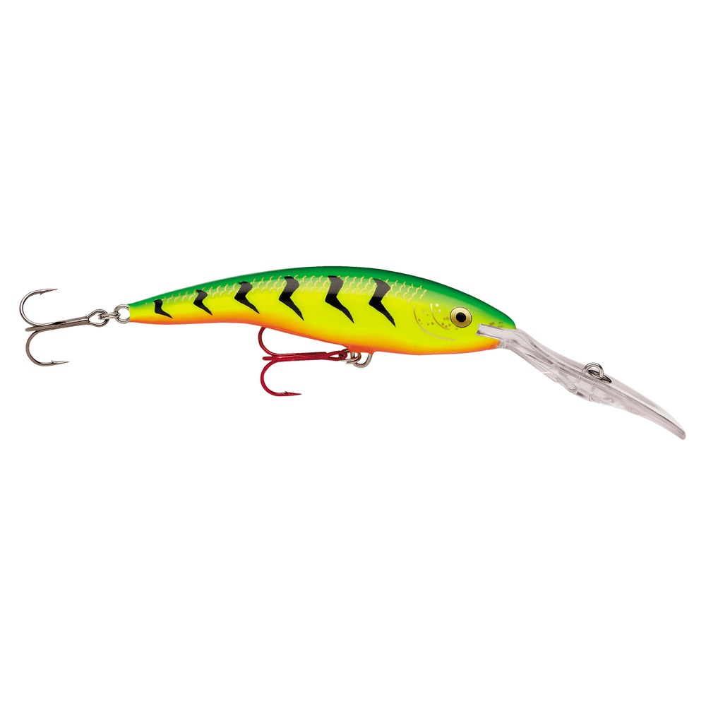 The Rapala Deep Tail Dancer is a balsa wobbler that has an oversized deep-diving spoon that allows this model to dive down to 9 meters deep.